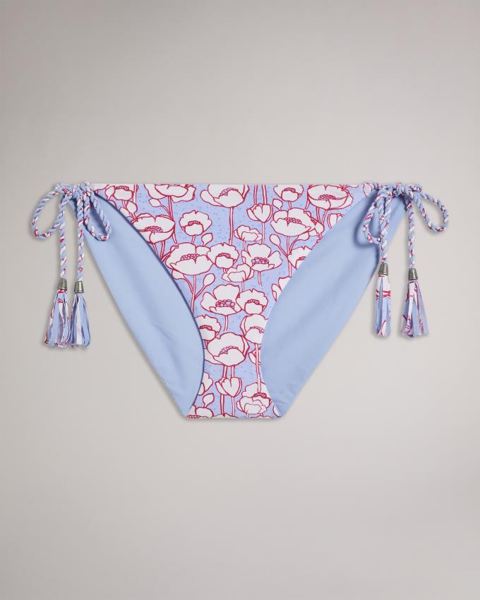 Vetement de Bain Ted Baker Reversible Poppy Print Bikini Bottom Bleu Femme | OHN-62253271